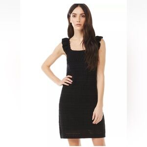 Scoop Women's Crochet Dress with Ruffle Sleeves